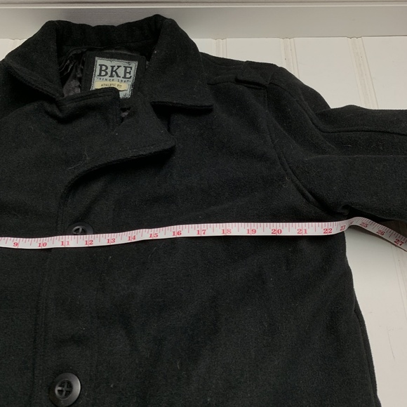 Buckle BKE Mens L Wool Blend Black Peacoat Jacket - Picture 4 of 8